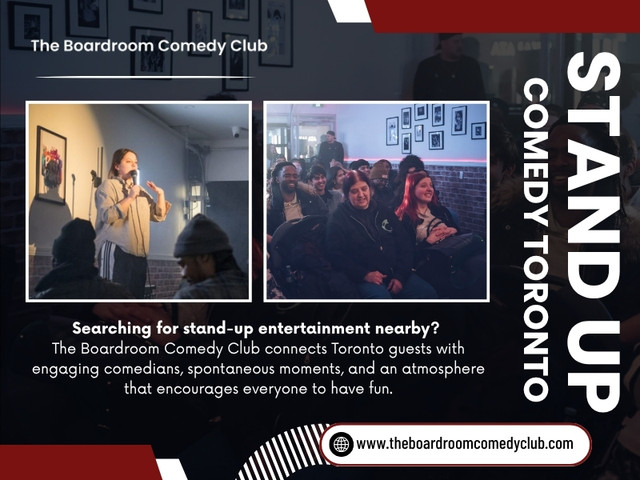 A Stand up comedy Toronto show has no rewind button. Miss a joke because you were checking your phone, and that moment is simply gone.

The Boardroom Comedy Club Toronto
Address:1350 St Clair Ave W, Toronto, ON M6E 1C4, Canada
Phone: +14168348654

Find us on Google Map: https://maps.app.goo.gl/vtnh9Yb8t34dWcRn7

Read Our Blog:
https://theboardroomcomedyclub.medium.com/stand-up-comedy-toronto-77bbfb777b7b
https://boardroomcomedyclub.wixsite.com/boardroomcomedyclub/post/comedy-show-toronto
https://theboardroomcomedyclub.mystrikingly.com/blog/comedy-club-toronto

More Links:
https://igli.me/theboardroomcomedyclub
https://www.band.us/band/102700512/intro
https://www.zumvu.com/theboardroomcomedyclub/