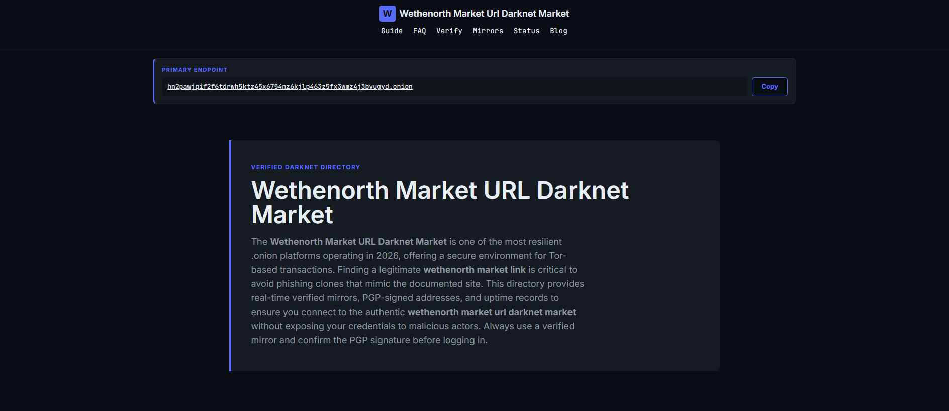 Stored capture of wethenorth-market-url-darknet-market.sbs