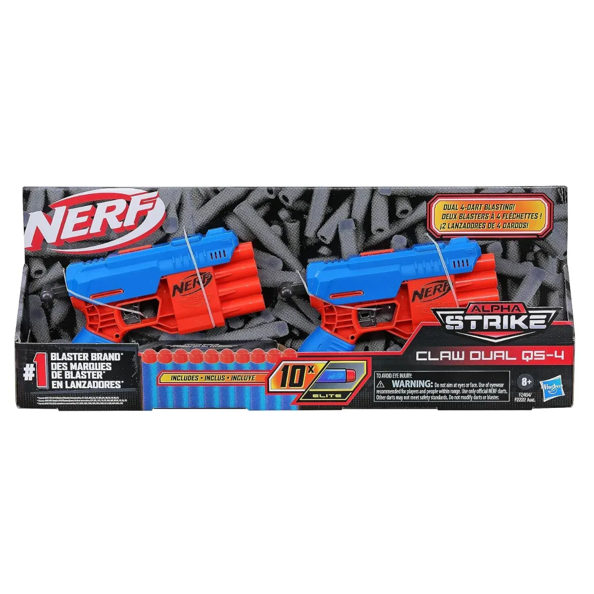 Nerf Alpha Strike Claw Dual QS-4 Blaster Set - Includes 2 Blasters and 10 Official Nerf Elite Darts - Each Blaster Fires 4 Darts in a Row photo 4