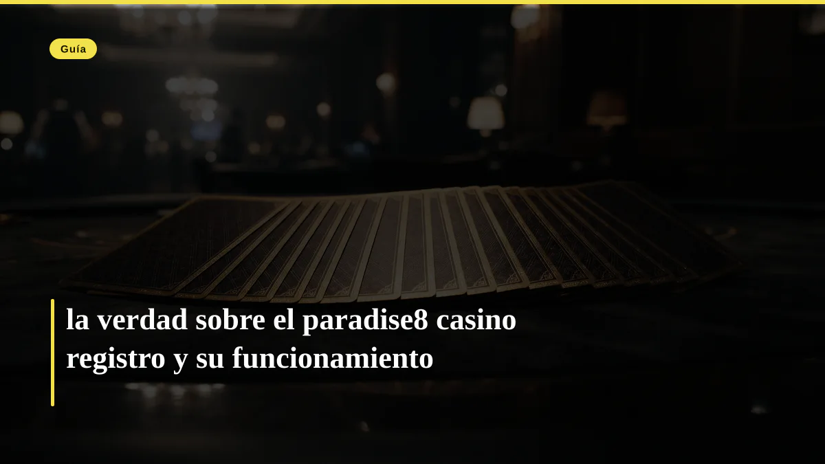 la verdad sobre el paradise8 casino registro y su funcionamiento