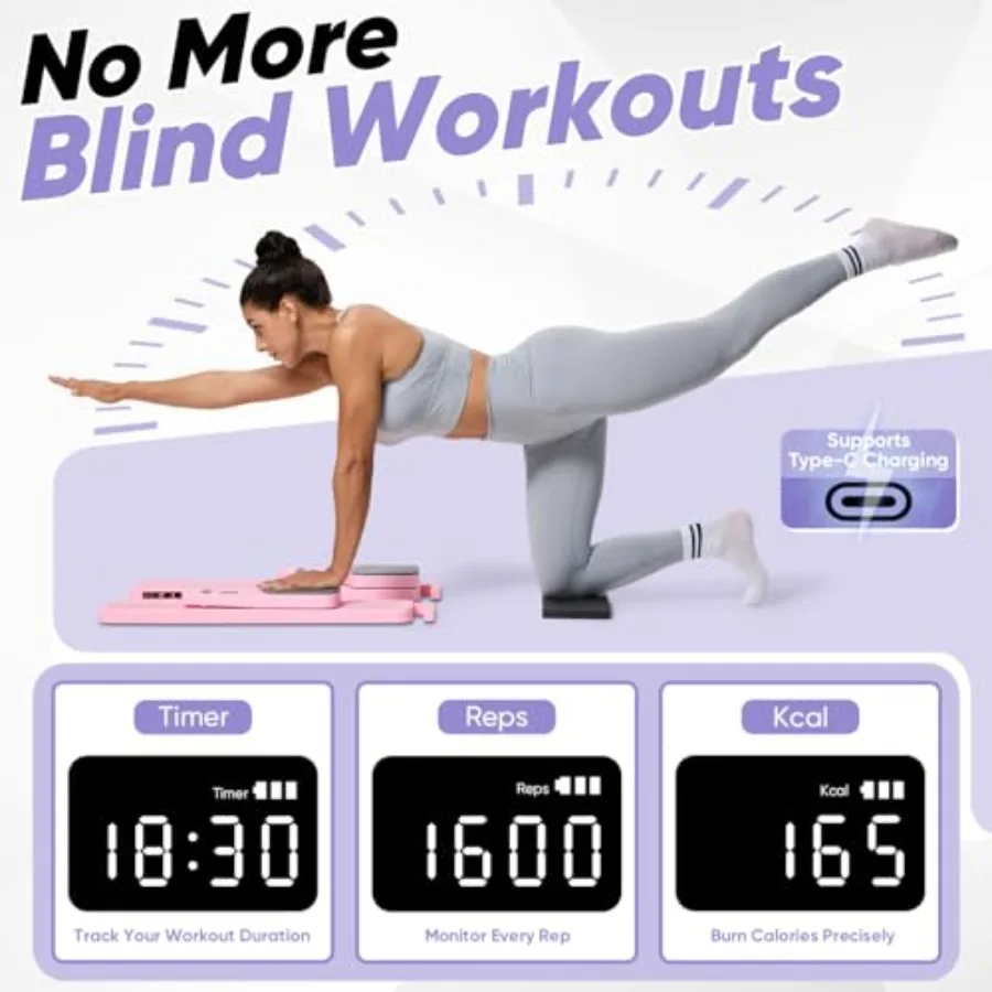 Portable Pilates Reformer Set for Women Multi-Functional Pilates Exercise Board with Resistance Bands for Home Workouts Core St view 4