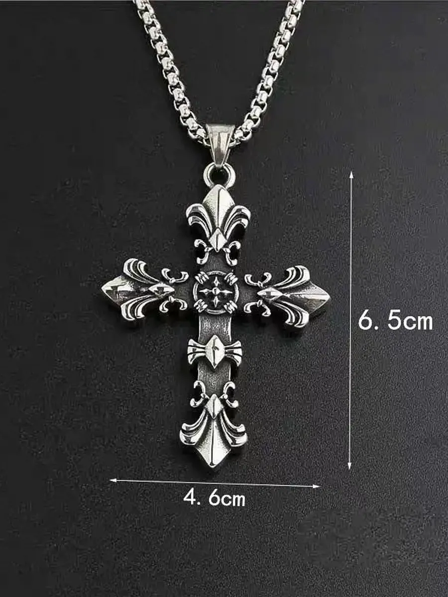 Gothic Fleur-de-Lis Cross Pendant - photo 7
