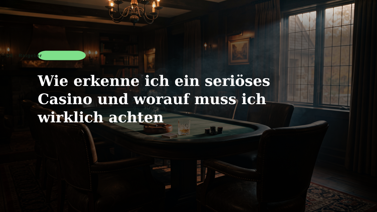 Wie erkenne ich ein seriöses Casino und worauf muss ich wirklich achten