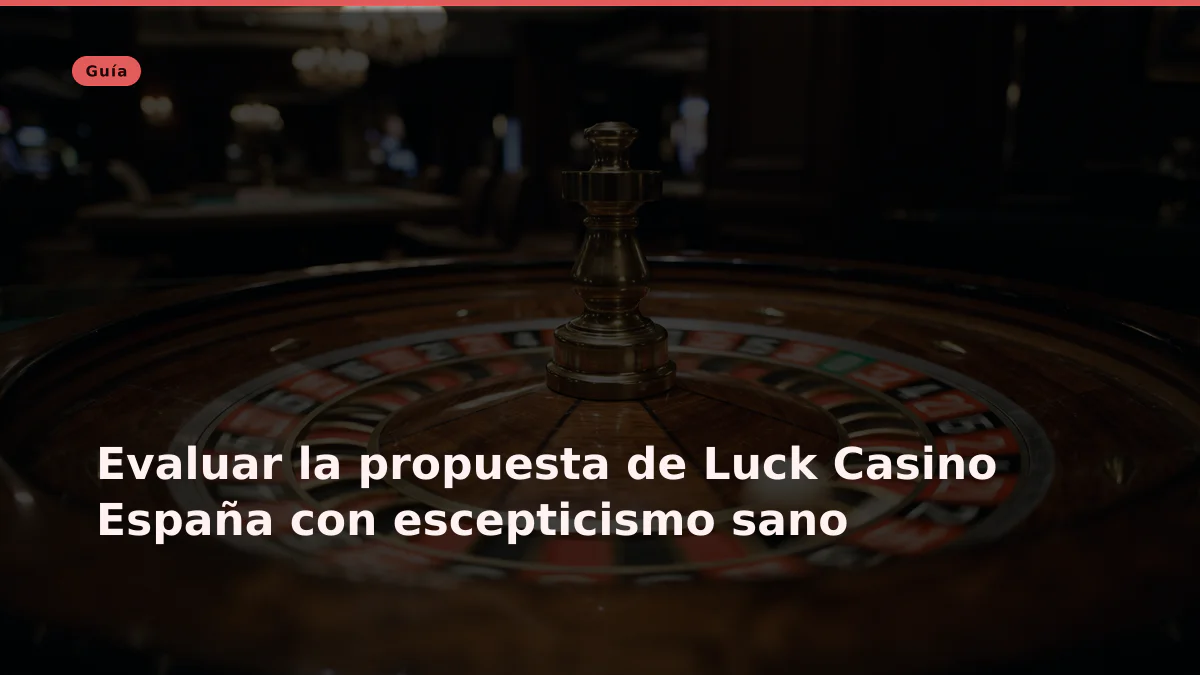 Evaluar la propuesta de Luck Casino España con escepticismo sano