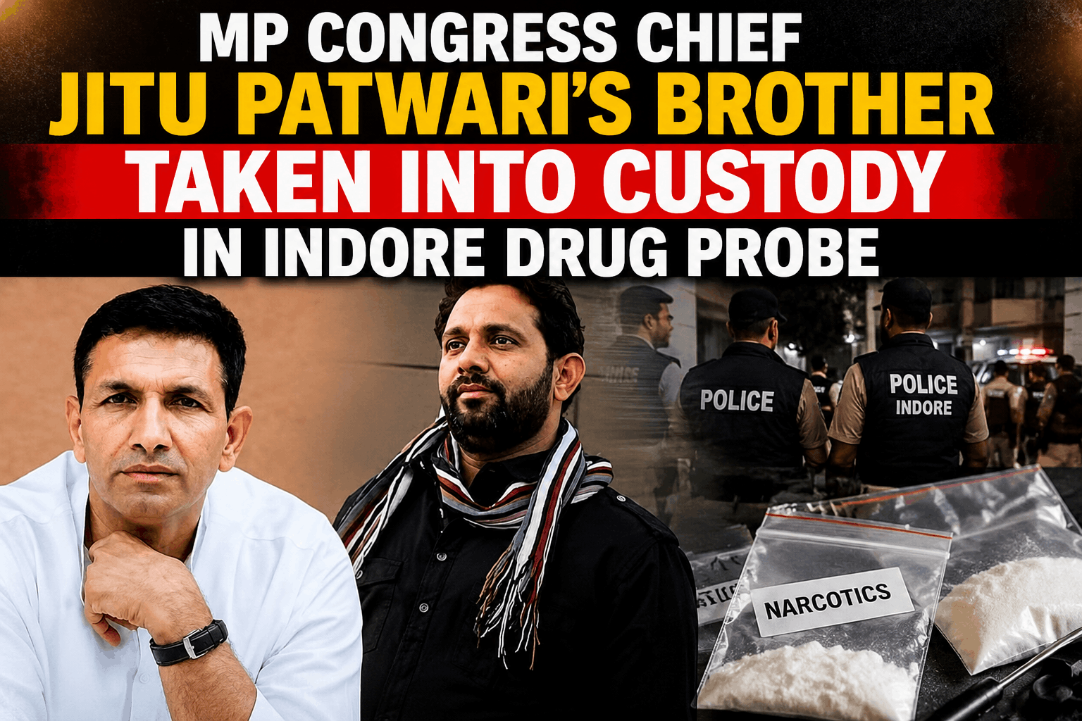 11g Brown Sugar Seized: Congress Chief’s Brother Questioned by Indore Police