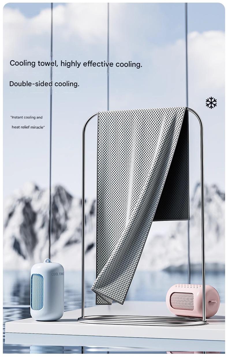 Tender green Cooling Towel with Silicone Case - Quick Dry Ice Towel for Sports, Gym, Running, Hiking, Breathable Microfiber Fabric with Instant Cooling Effect, Portable Lightweight Design