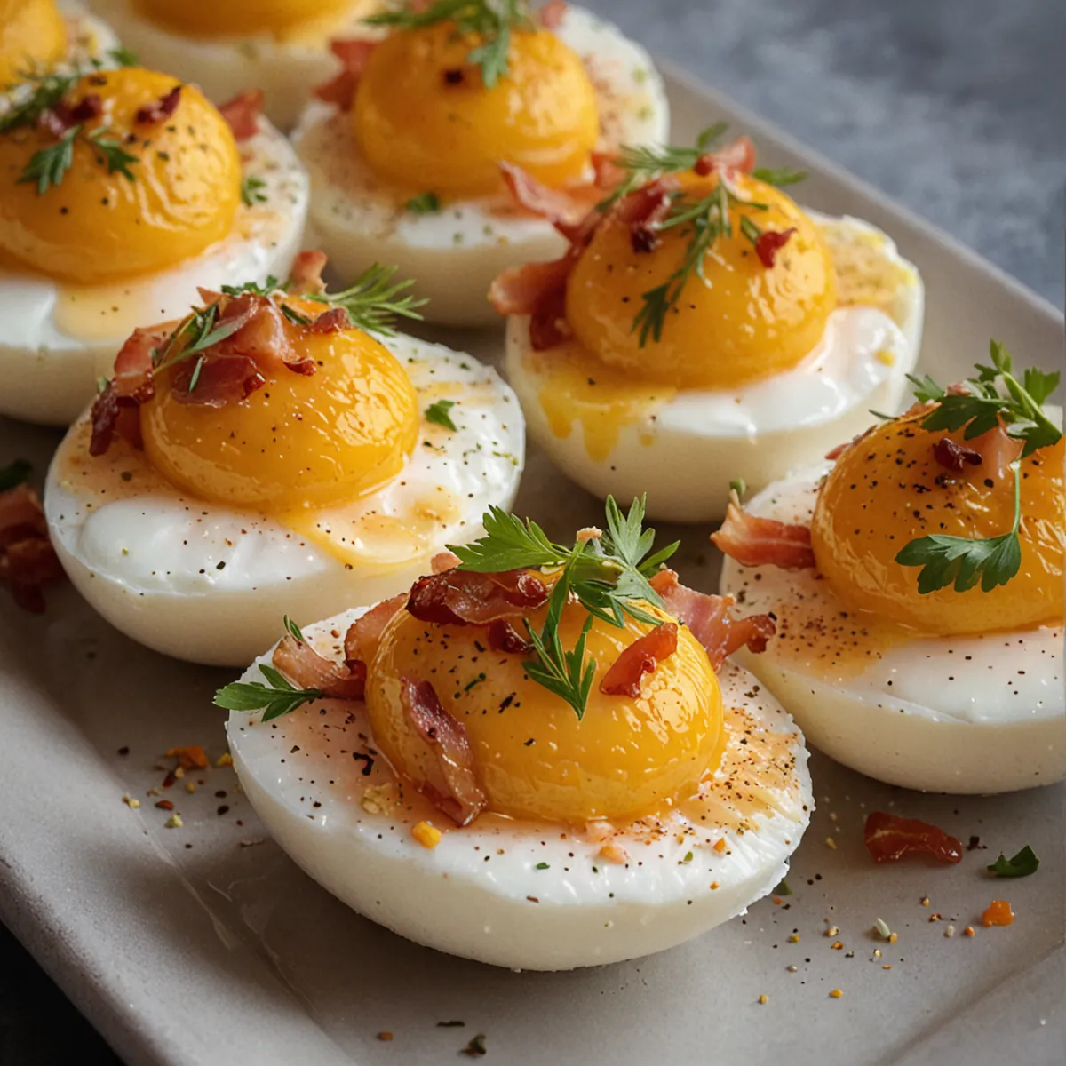 Spiced Egg Halves