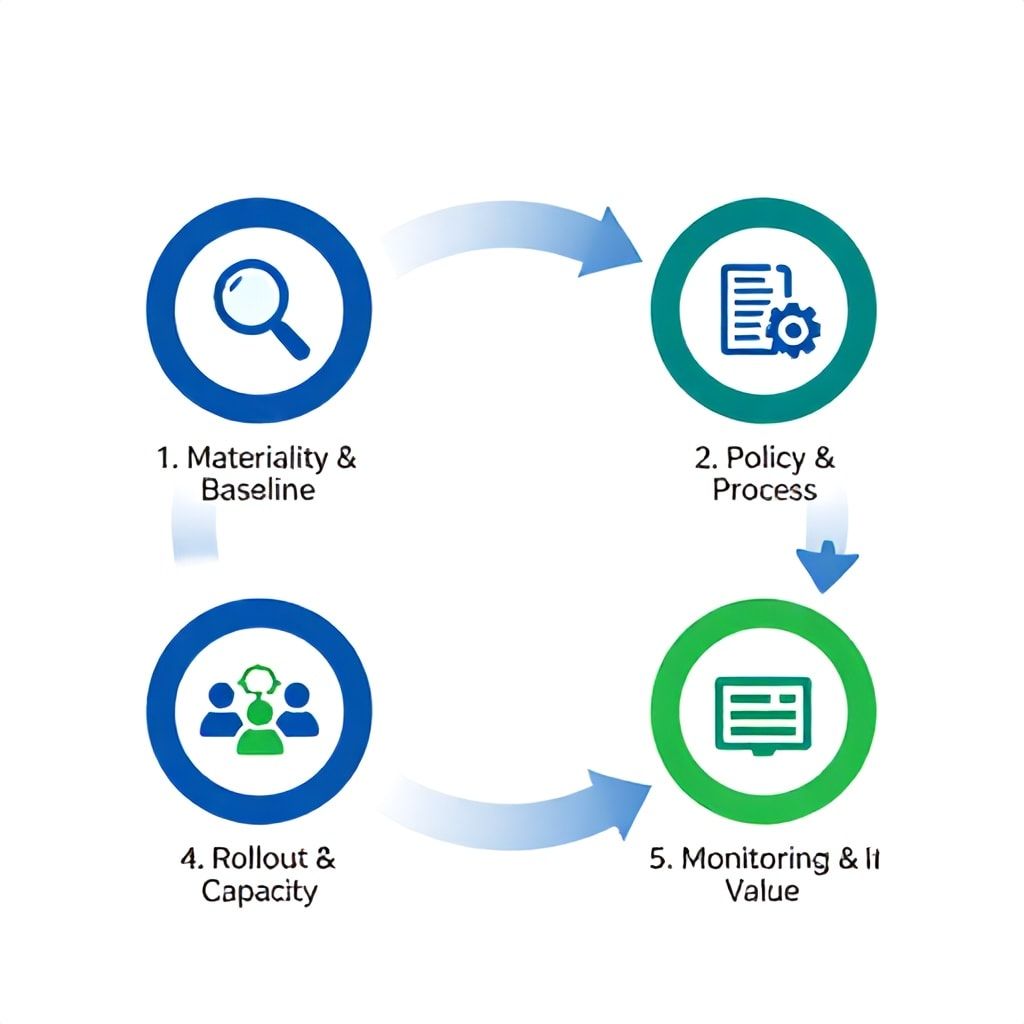 The 5-Phase ESG Implementation Framework for Private Equity infographic