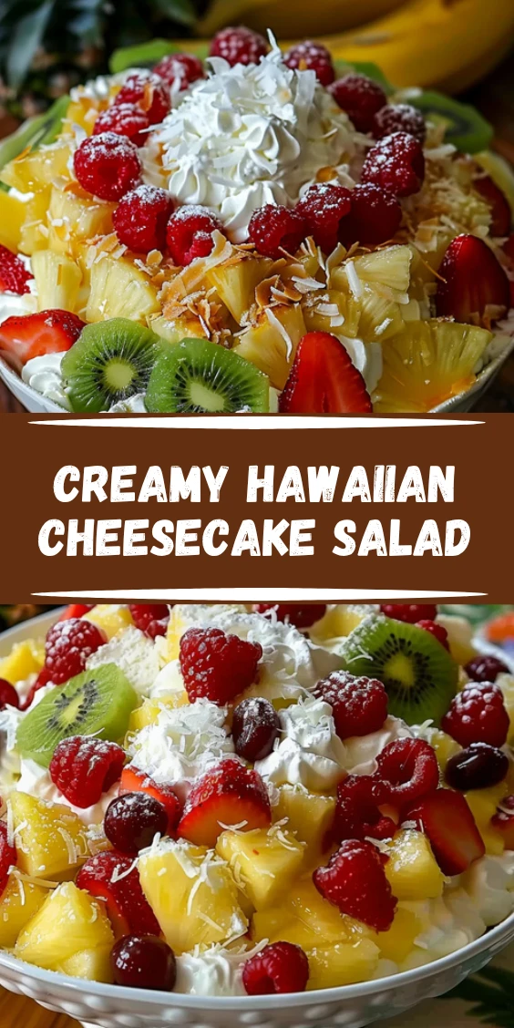 Creamy Hawaiian Cheesecake Salad with Tropical Fruit Bliss