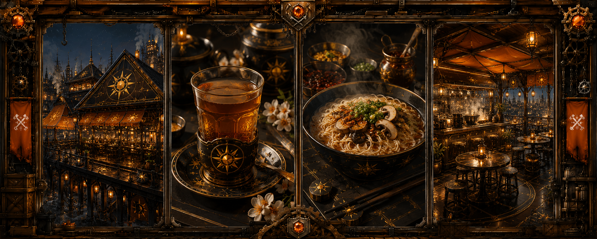Warm Plate Noodle Yard, a public restaurant on the Material Core outer lane.