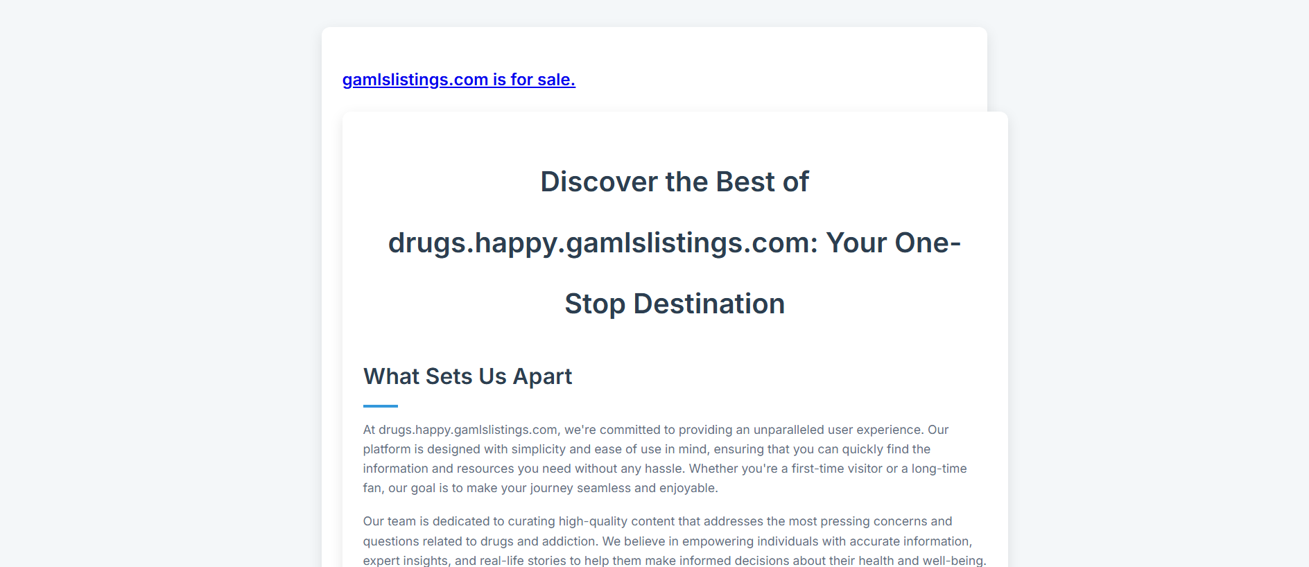 Stored capture of drugs.happy.gamlslistings.com