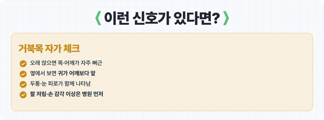 거북목 자가진단 체크리스트 카드