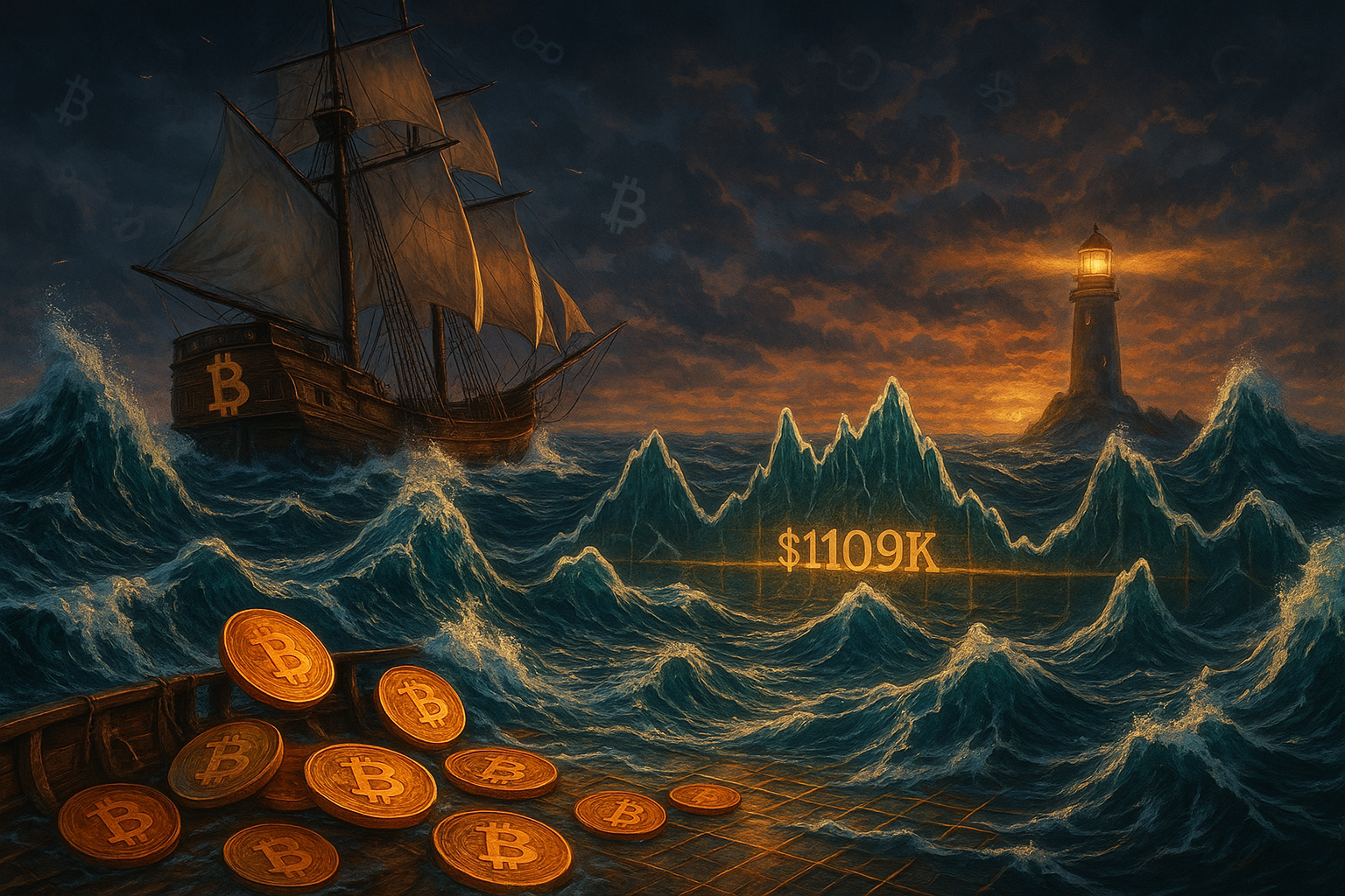 Bitcoin chart showing retest of $109K cost-basis band, highlighting a historical market turning point