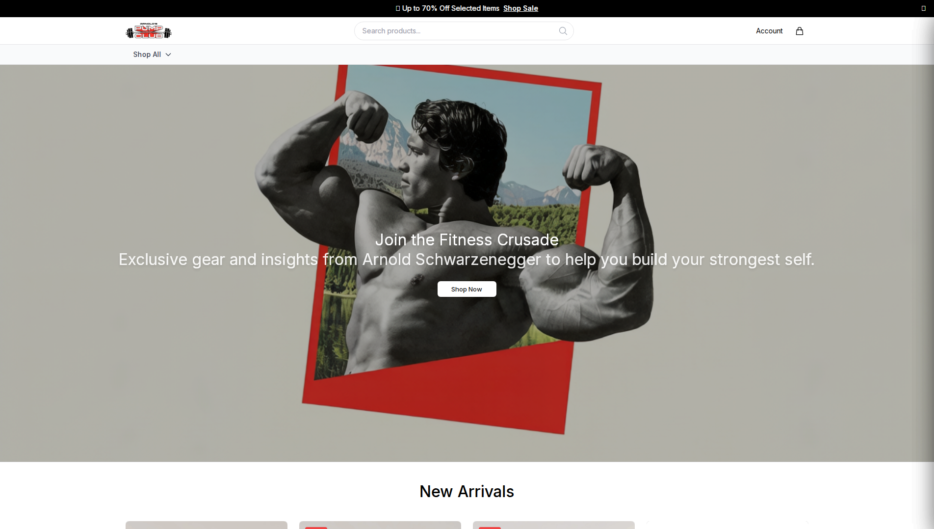 Stored capture of arnoldspumpclubstore.shop