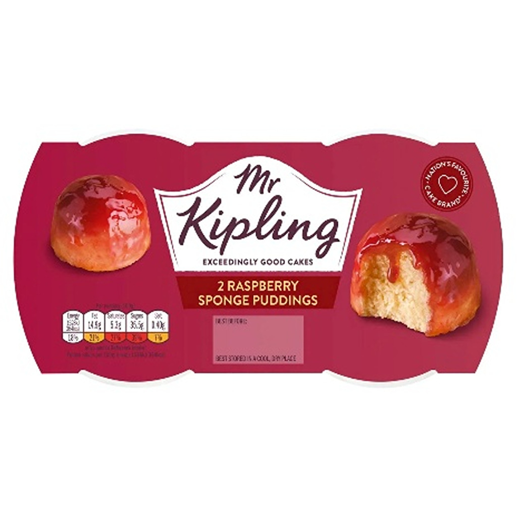 Raspberry Sponge Puddings x2 Mr. Kipling's