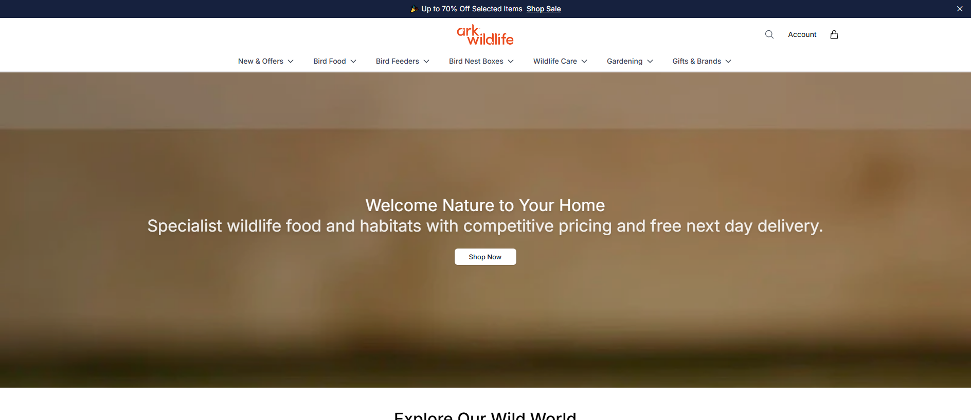 Stored capture of arkwildlifeonline.shop