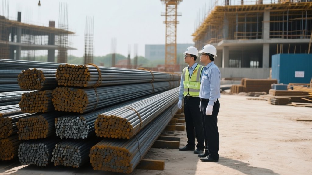 TMT bars quality inspection at construction site India