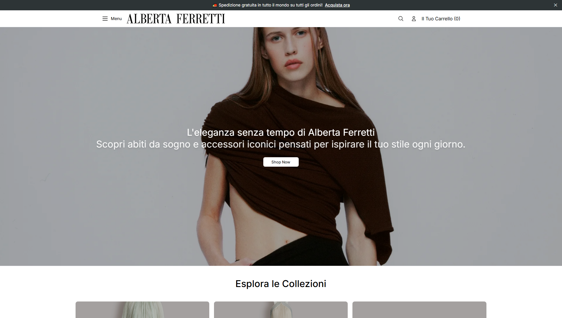 Stored capture of albertaferrettifashion.shop