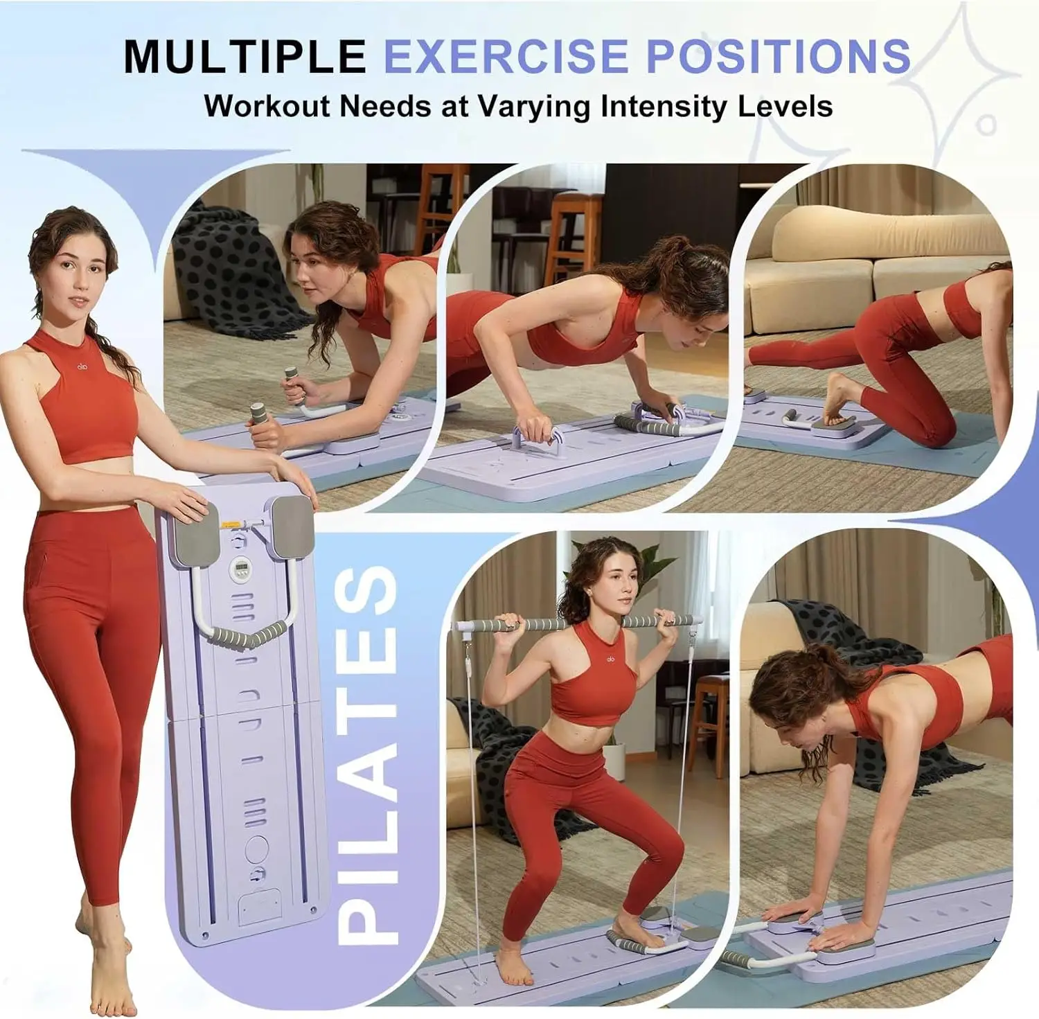 MultiFunctional Pilates Board Abs Abdominal Exercise Board Fitness Resistance Bands Rebound Leg Arm Back Train For Home Office view 3