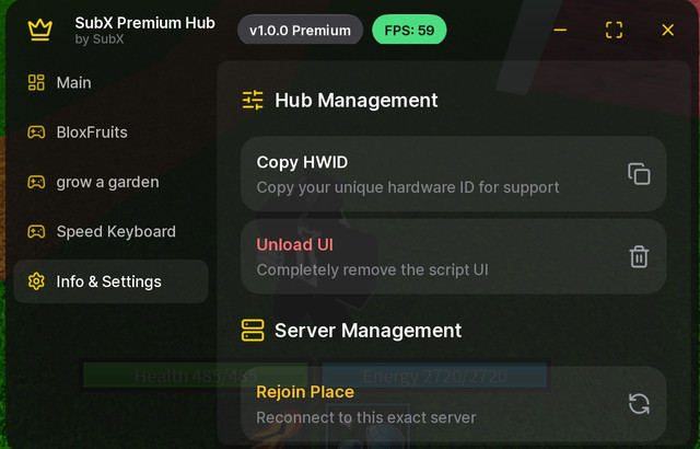 Settings Preview
