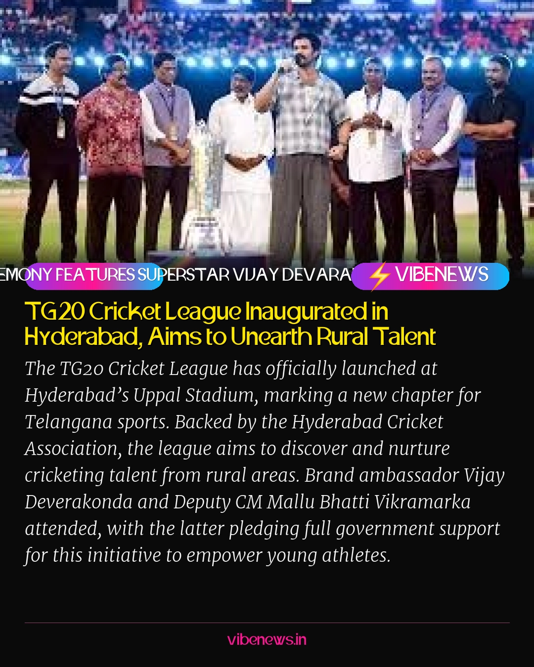 TG20 Cricket League Inaugurated in Hyderabad, Aims to Unearth Rural Talent