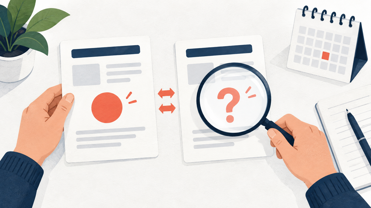 A source check card showing how to reconcile a provider page with an older affiliate directory listing