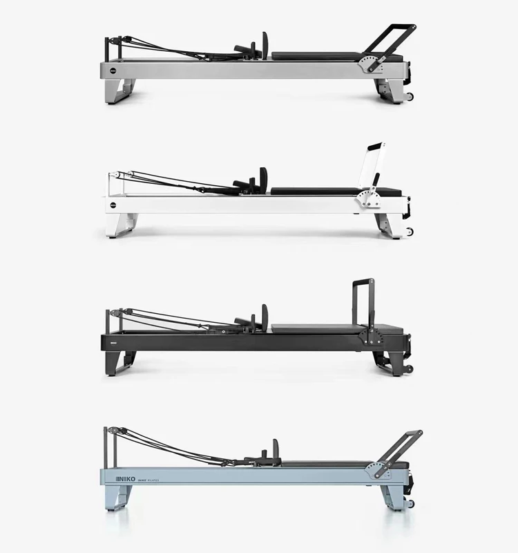 White Cold-Rolled Steel Pilates Reformer Trainer INIKO R001A for Yoga Studio view 4