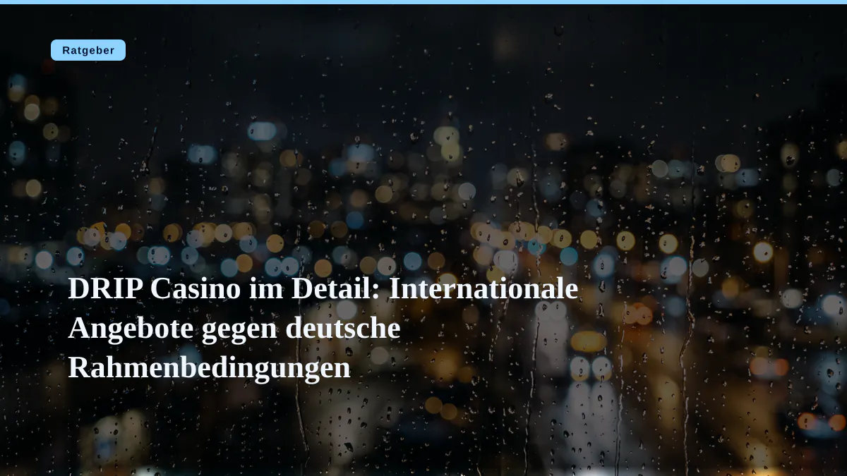 DRIP Casino im Detail: Internationale Angebote gegen deutsche Rahmenbedingungen