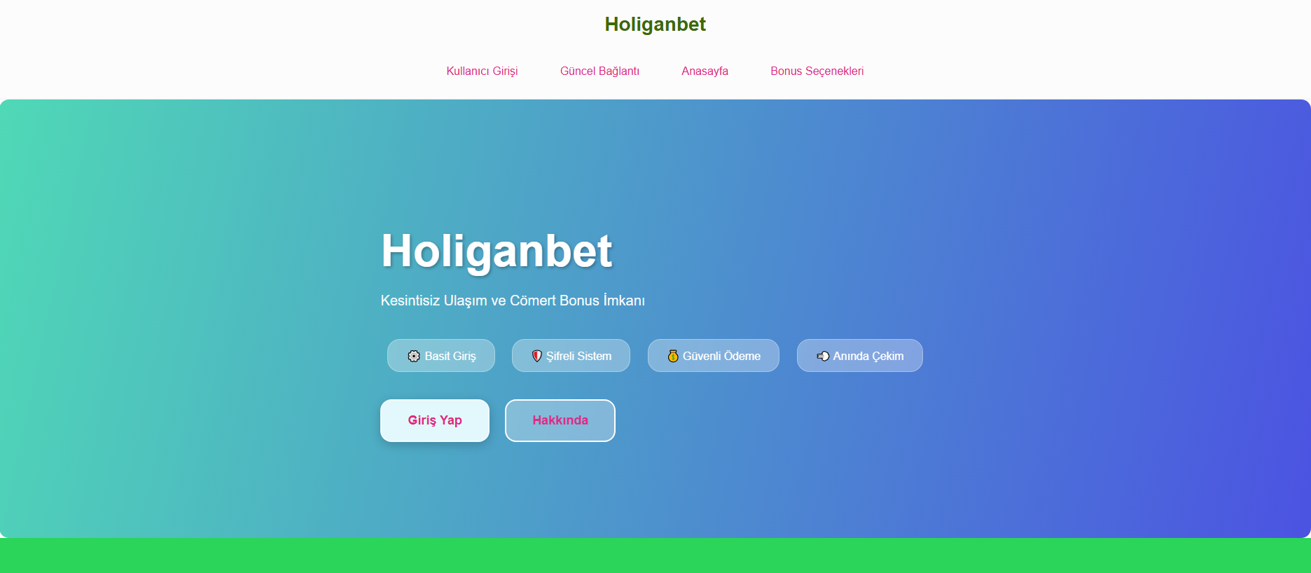 Forensic screenshot of giris.holigan-bet-gercek75.cam showing the phishing page layout