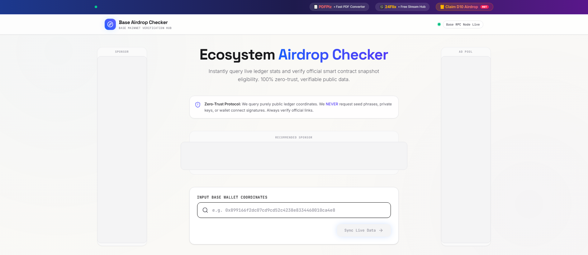 Forensic screenshot of mail.airdropchecker.space showing the phishing page layout