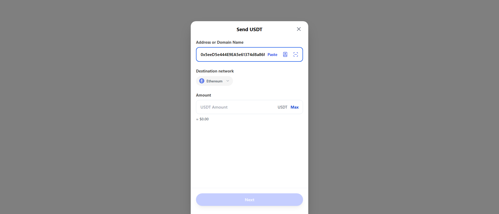 Forensic screenshot of usdt-transfer-eth.com showing the phishing page layout