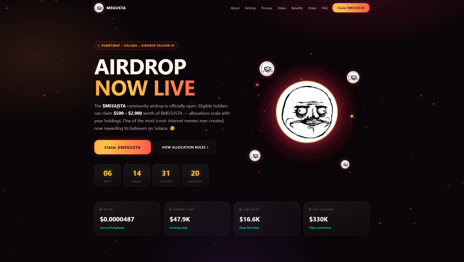 Stored capture of megusta-airdrop.xyz