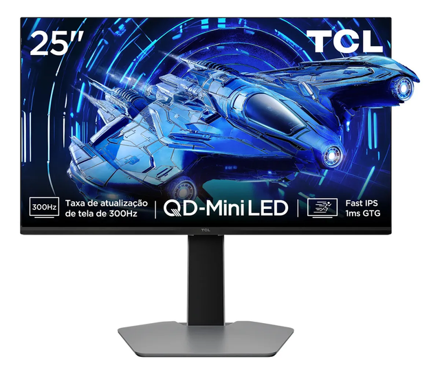 Monitor Gamer TCL 25 polegadas QD-Mini LED 300Hz 1ms Fast IPS