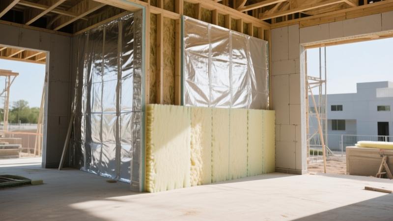 home insulation materials construction site
