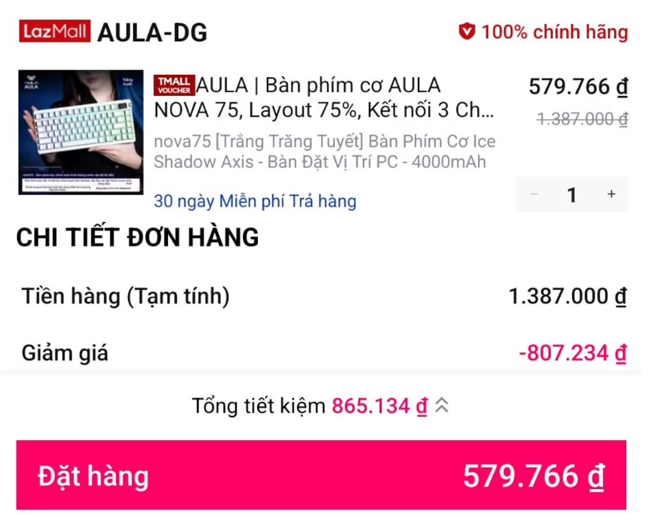 AULA | Bàn phím cơ AULA NOVA 75, Layout 75%, Kết nối 3 Chế độ (Tri-Mode), Có Màn Hình Thông Minh, Hotswap Custom Cho Gaming và Văn phòng
