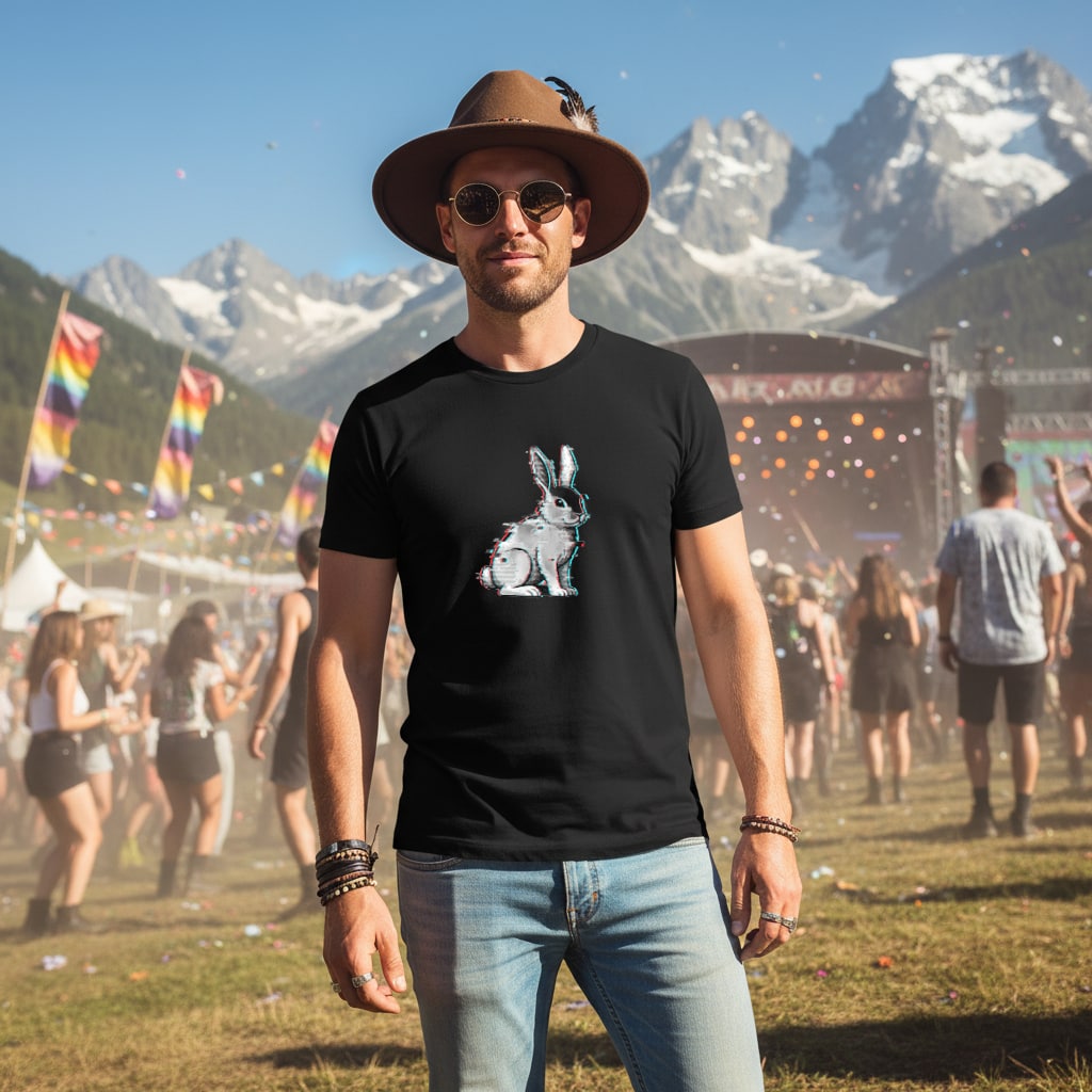 T-Shirt Festival Personnalisé - Edition Limitée - Dark Matrix - Aperçu porté
