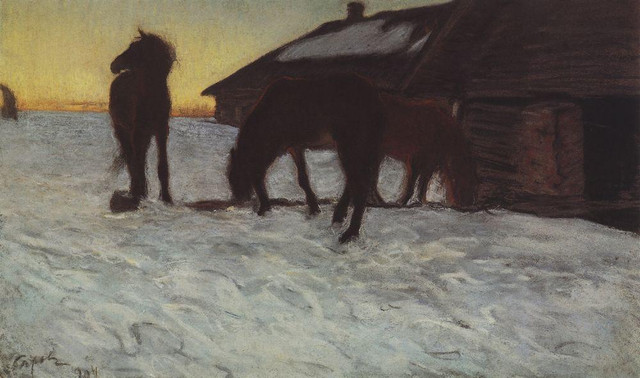 Стригуны на водопое Домотканово 1904.jpg