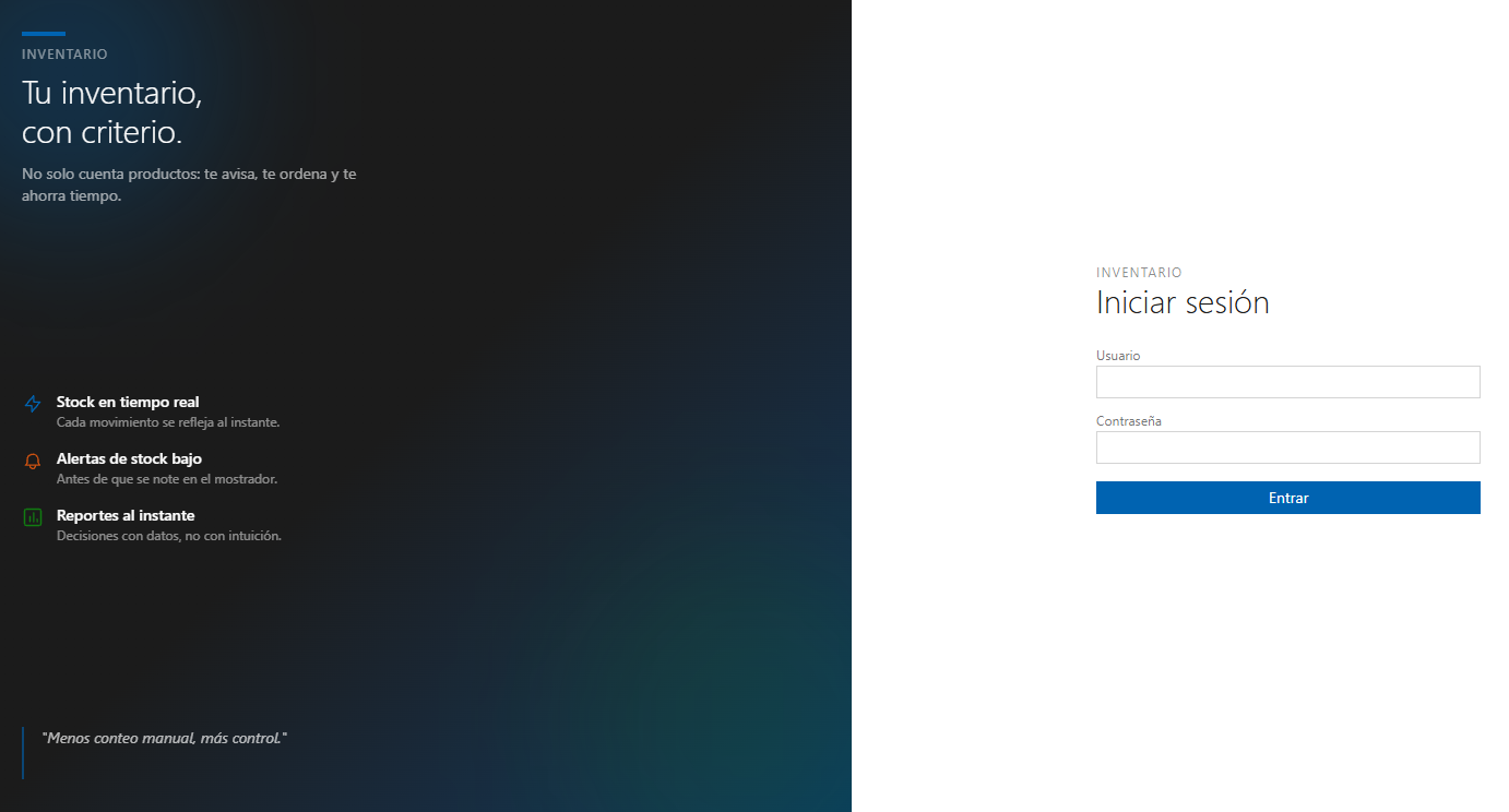 Portada de Inventario Demo