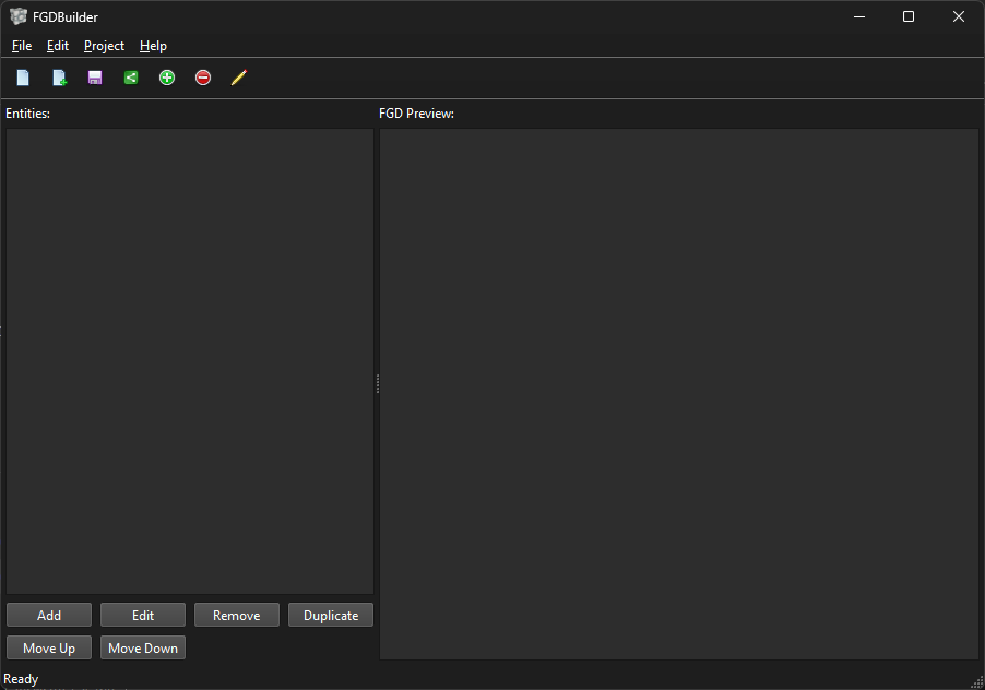 FGDBuilder main window