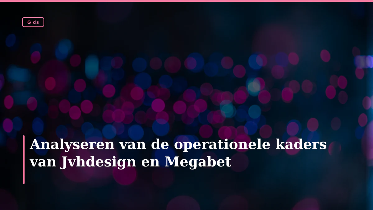 Analyseren van de operationele kaders van Jvhdesign en Megabet