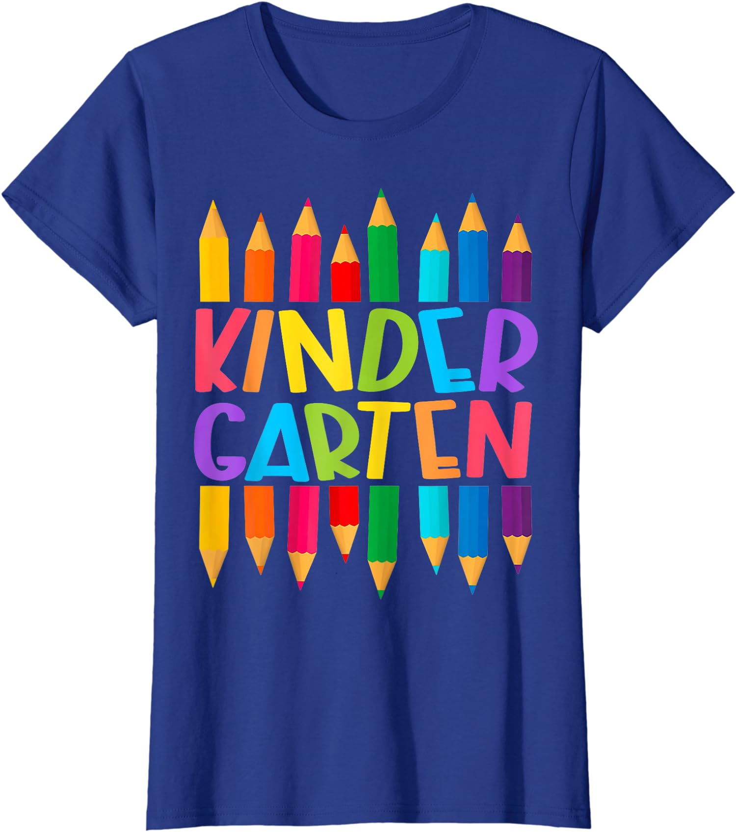Kindergarten Colored Pencils Back School Teacher Ladies' Crewneck T-Shirt