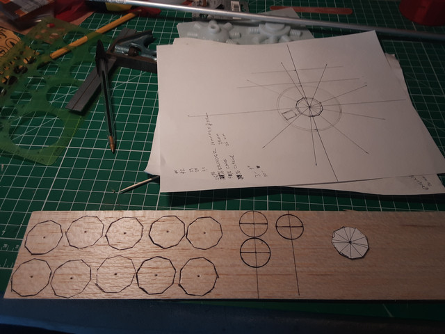Making an Oberursel Ur.II crankcase. The kit comes with a passable vacuum-formed engine that I'm not going to use. It will be mostly hidden under the cowling, so making a fancy job of it is probably a waste of time, except I like making engines.