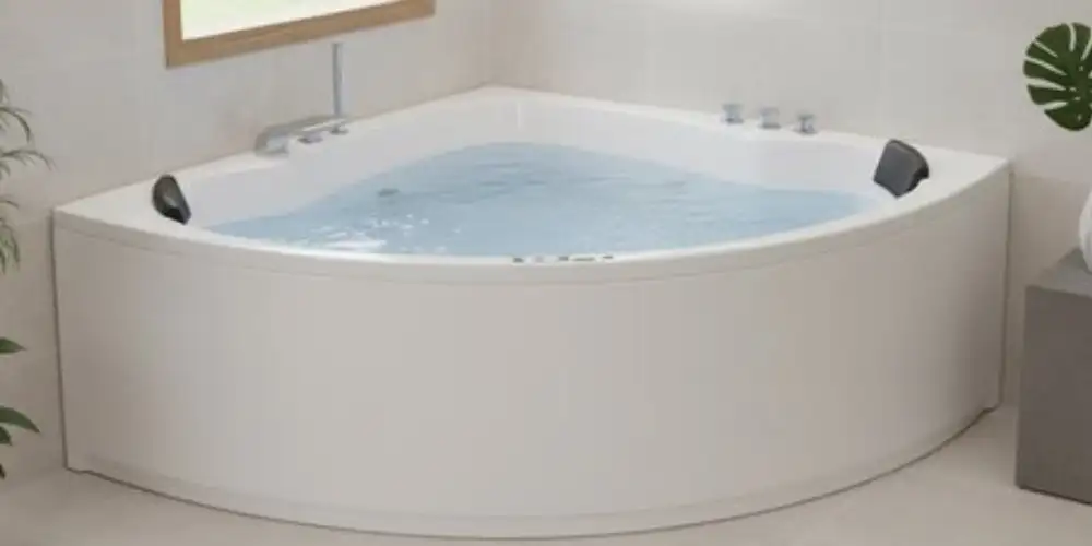 Medahomestore Whirlpool Hoekbad Wit Acryl Jacuzzi Badkuip met Massagejets -140x140 cm voor 2 Personen – ZitBadXL.nl