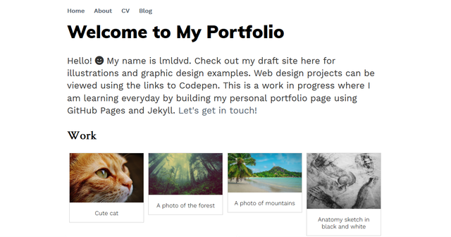 Screenshot of the main page version 1