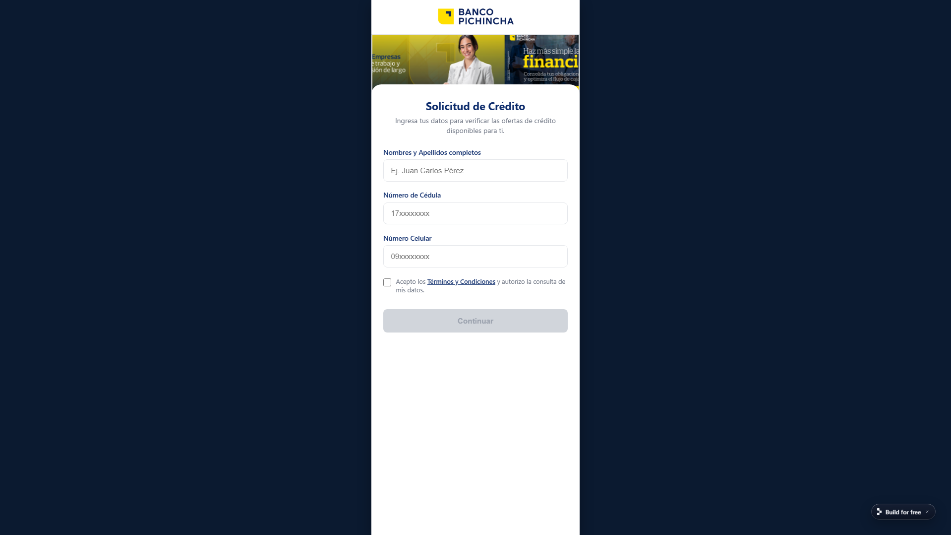 Stored capture of crediecpichinch--crediplus.replit.app