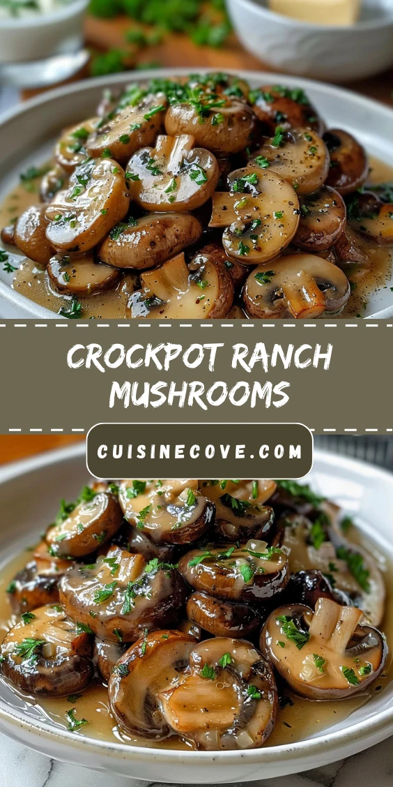Easy Crockpot Ranch Mushrooms (Set & Forget!)
