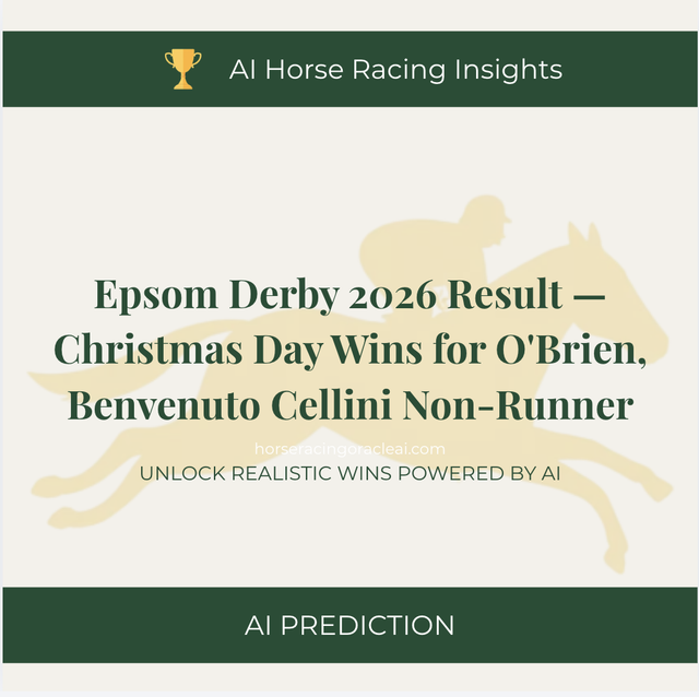 Epsom Derby 2026 Result — Christmas Day Wins for O'Brien, Benvenuto Cellini Non-Runner