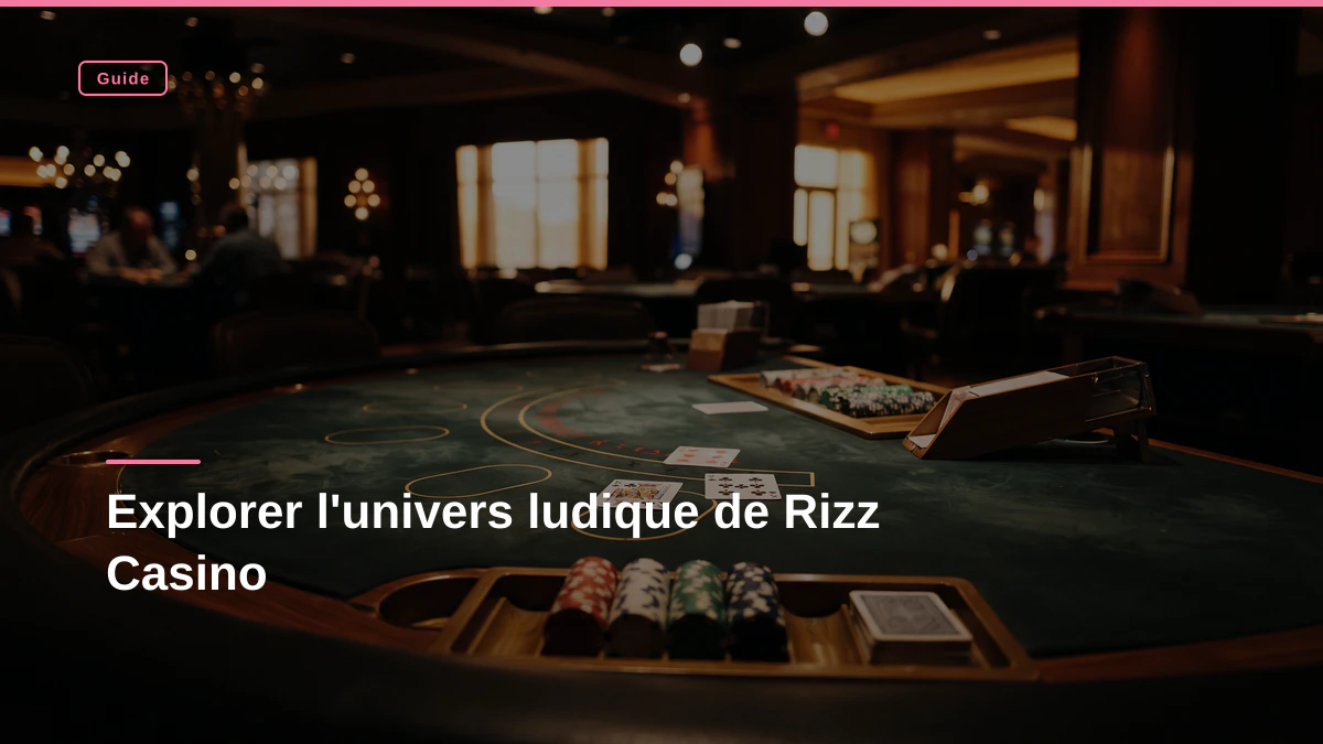 Explorer l'univers ludique de Rizz Casino