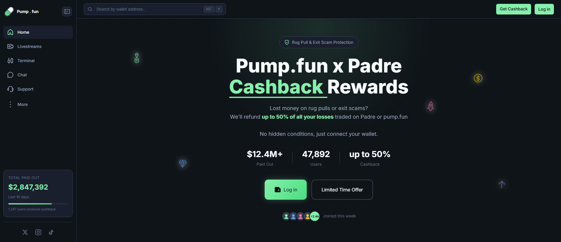 Screenshot of cashbackpump.app