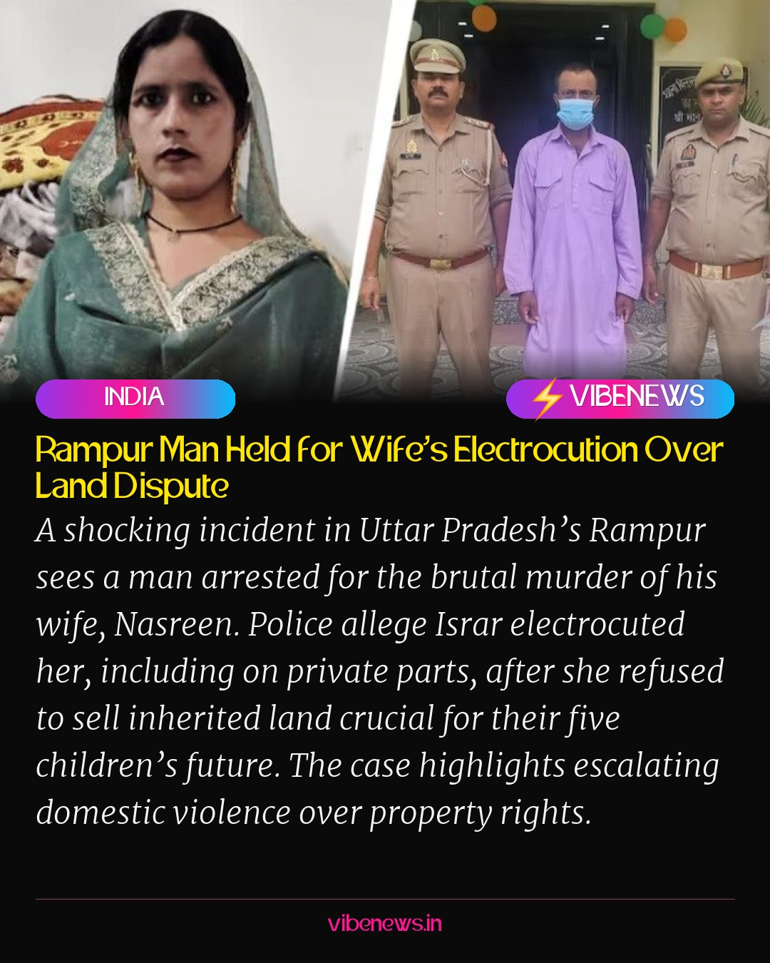 Rampur Man Held for Wife’s Electrocution Over Land Dispute